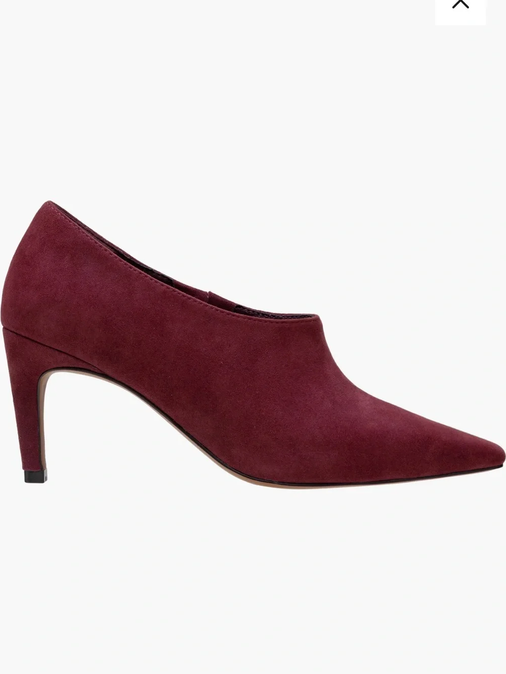 Linea Paolo Simone Burgundy Kid Suede Bootie Tapered Heel Pull On Style Size 9.5